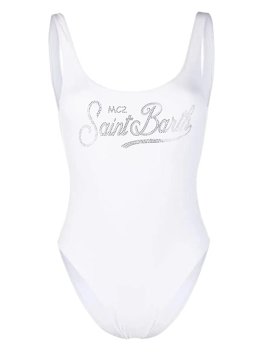 Costume da bagno con logo impreziosito da strass-Costumi da bagno-Mc2 Saint Barth-Vittorio Citro Boutique