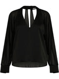 Blusa scollo a V in Satin - Vittorio Citro Boutique