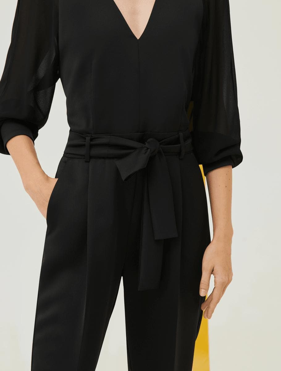 Tuta in satin con scollo a V - Vittorio Citro Boutique