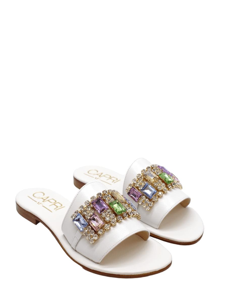 Ciabatta capresi con cristalli colorati - Vittorio Citro Boutique