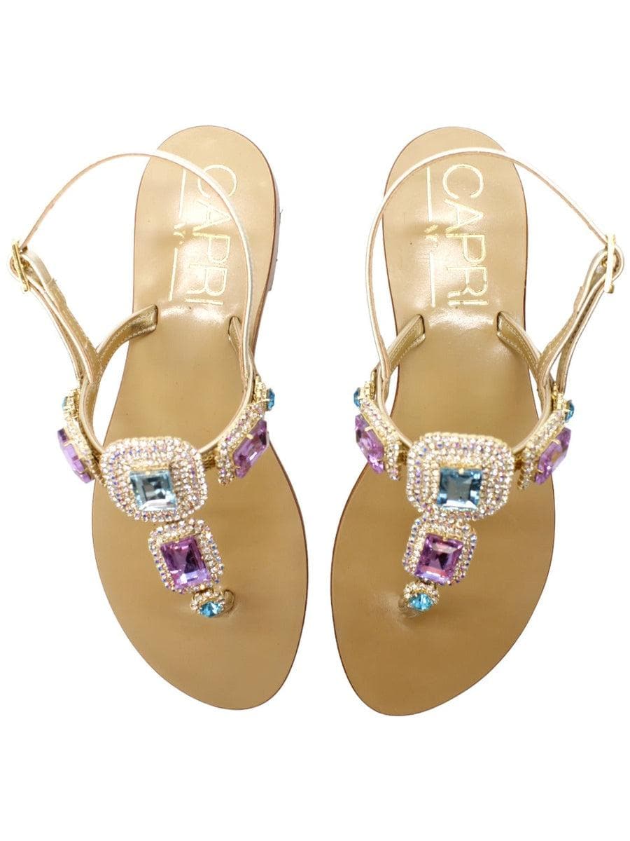 Infradito gemme e quadrati-Sandali-Capri Vittorio Citro-Vittorio Citro Boutique