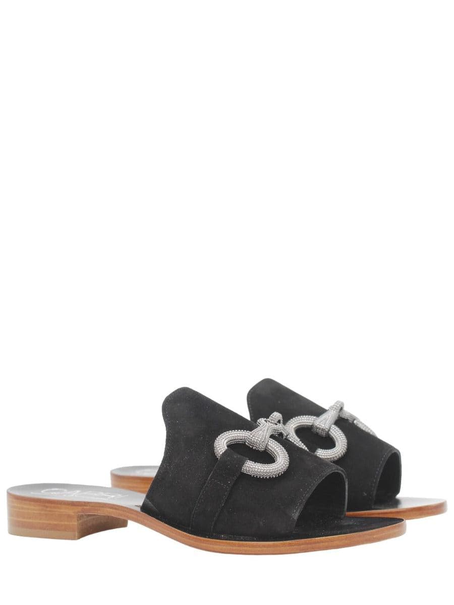 Ciabatte con applicazione catena-Ciabatte-Capri Vittorio Citro-Vittorio Citro Boutique