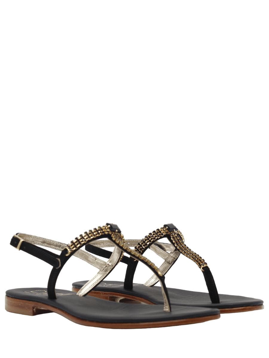 Infradito capri con cristalli in tinta - Vittorio Citro Boutique