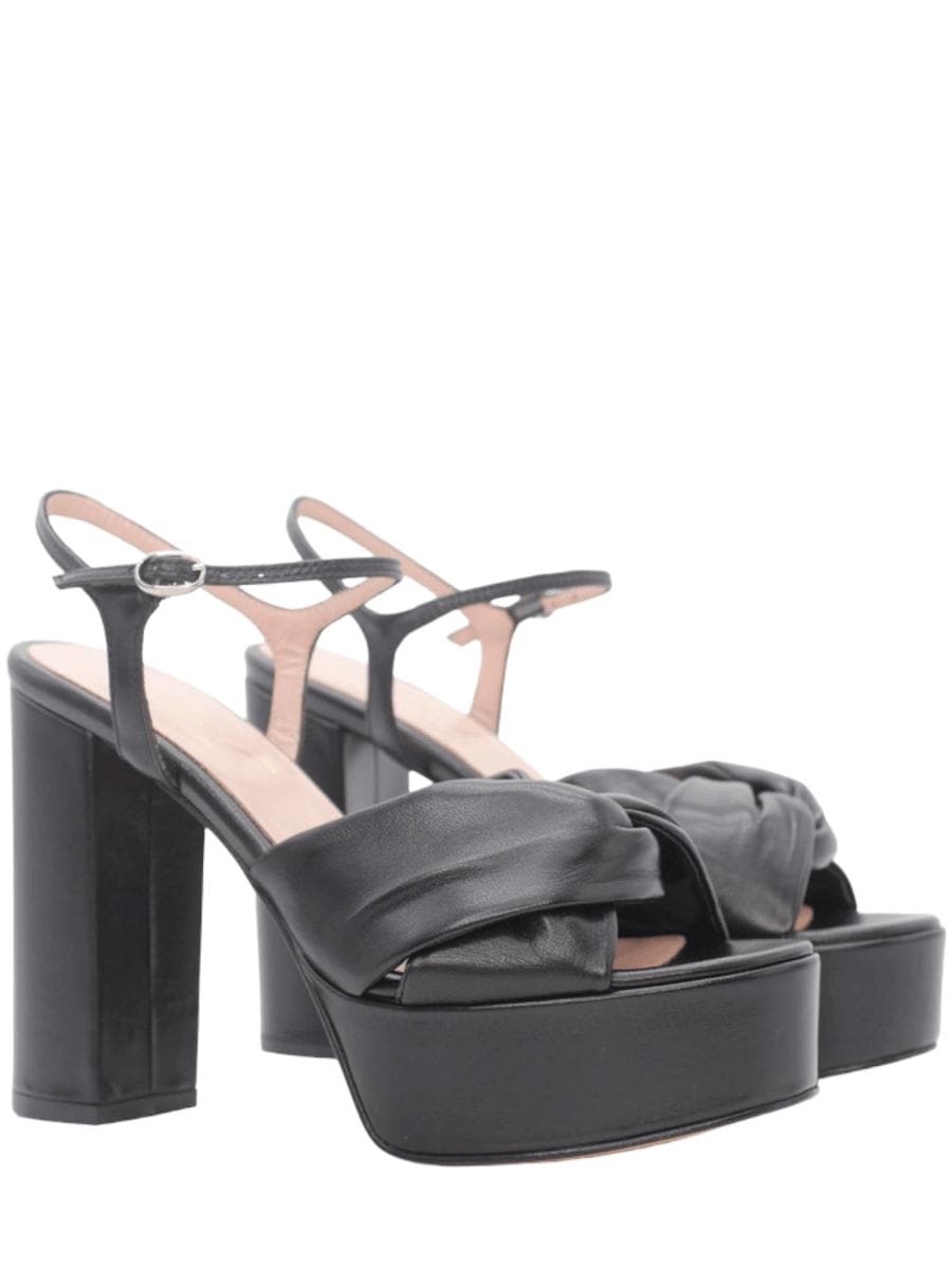 Sandali con plateau in pelle - Vittorio Citro Boutique