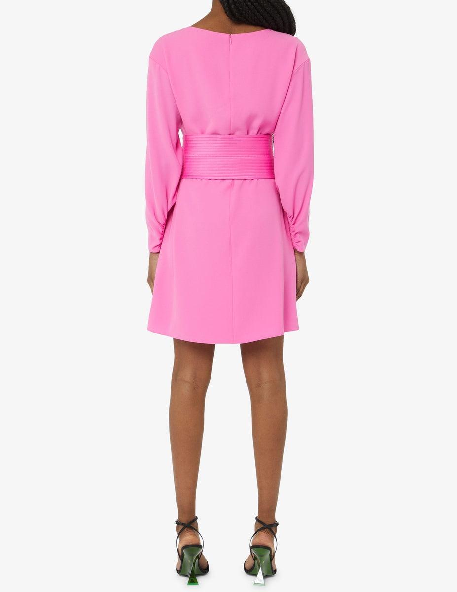 Abito tunica in tecno cady con fusciacca - Vittorio Citro Boutique