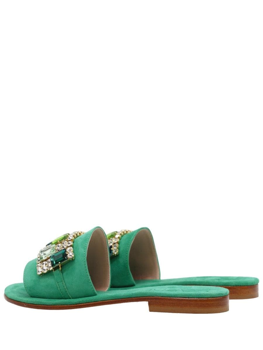 Ciabatte camoscio verde-Ciabatte-Capri Vittorio Citro-Vittorio Citro Boutique