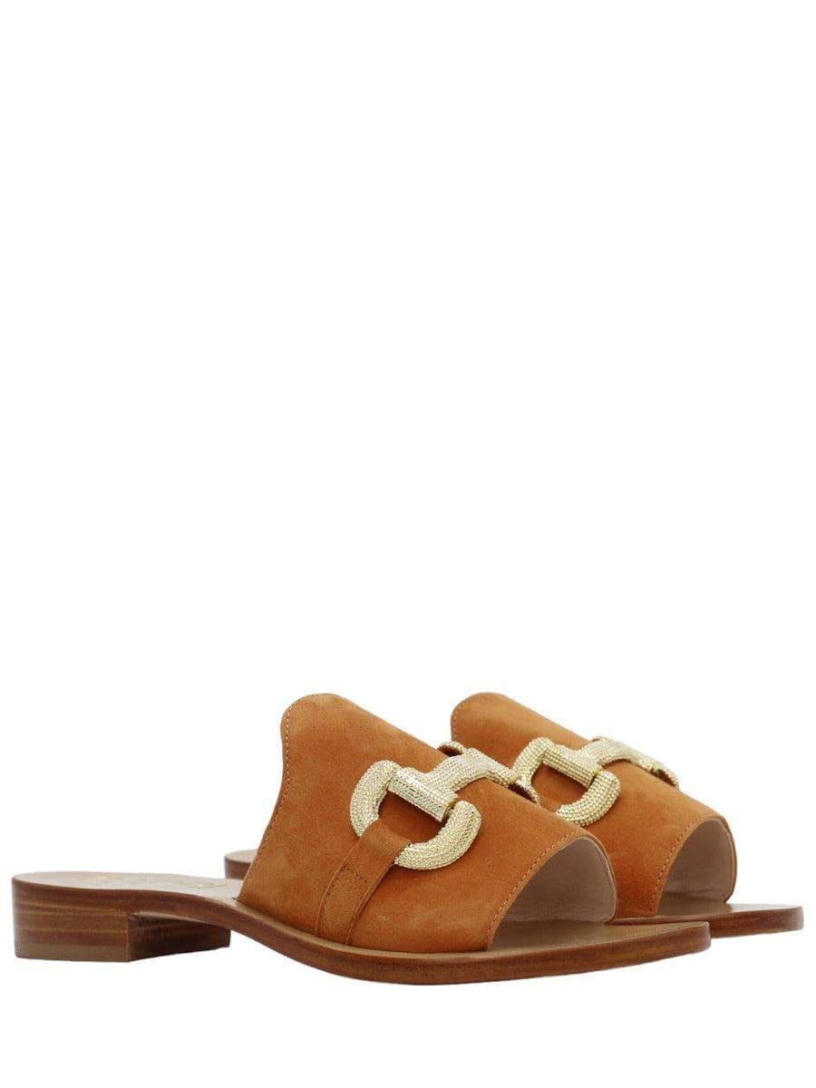 Ciabatte con applicazione catena-Ciabatte-Capri Vittorio Citro-Vittorio Citro Boutique