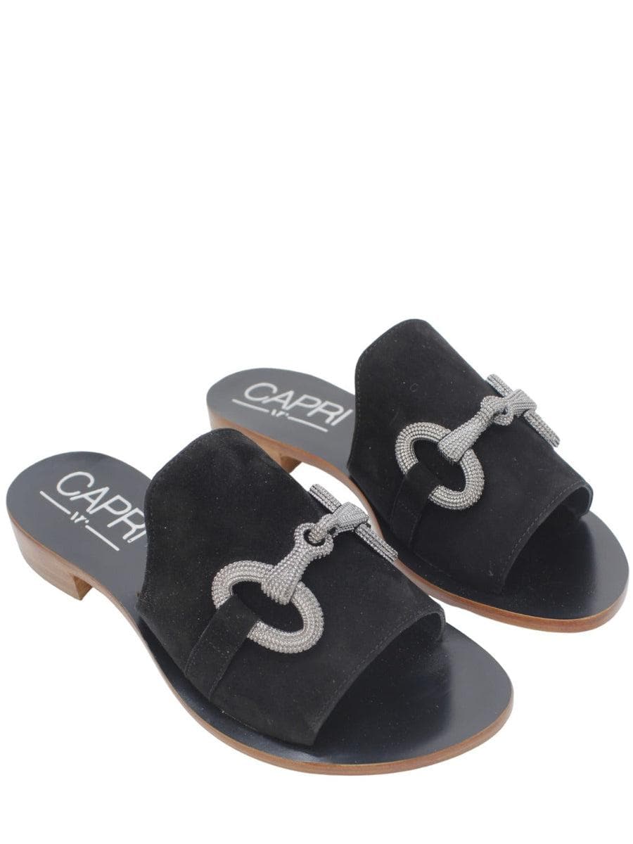 Ciabatte con applicazione catena-Ciabatte-Capri Vittorio Citro-Vittorio Citro Boutique