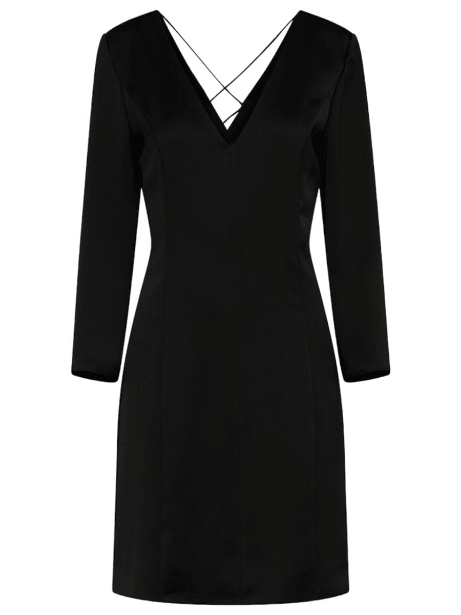 Abito corto in satin linea aderente. - Vittorio Citro Boutique