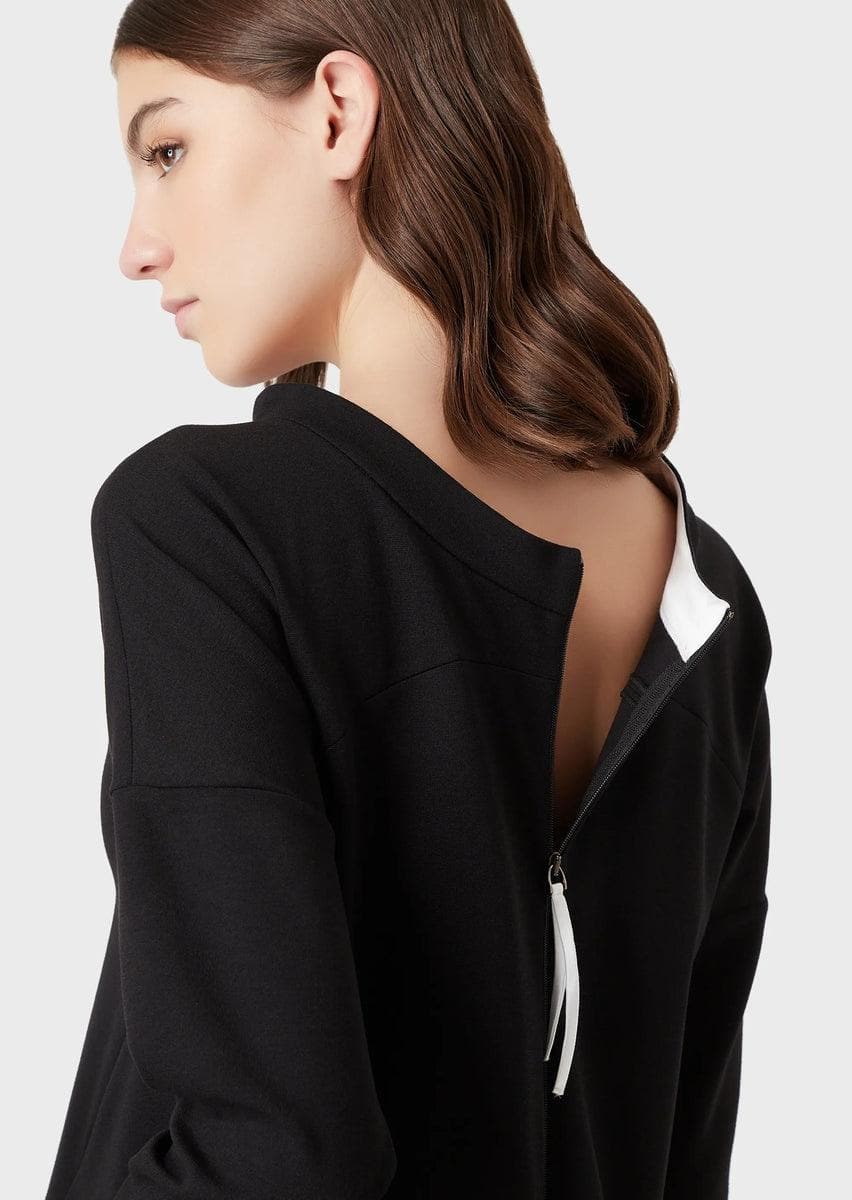 EMPORIO ARMANI - Abito con scollo barca in tessuto punto milano - Vittorio Citro Boutique