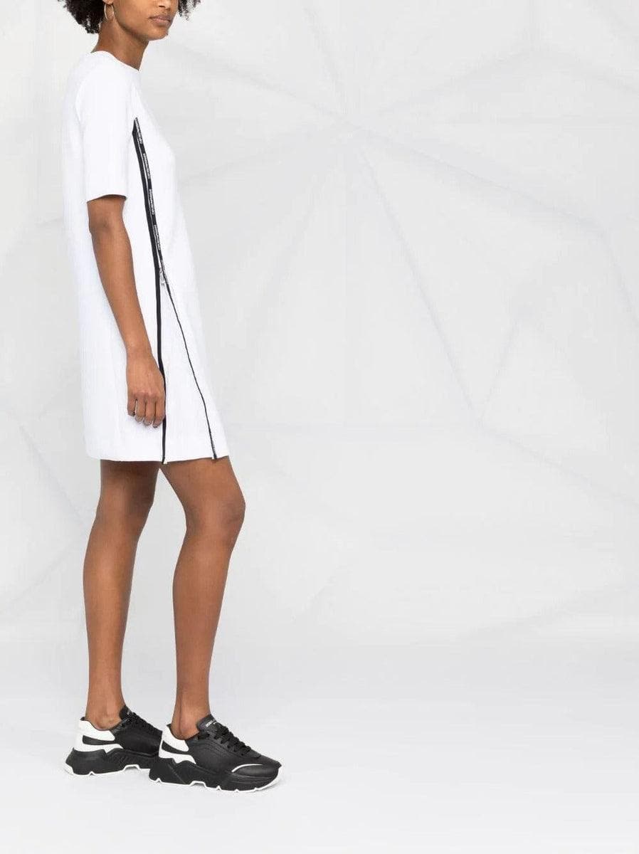 EMPORIO ARMANI - Abito in double jersey con zip e tape logato - Vittorio Citro Boutique
