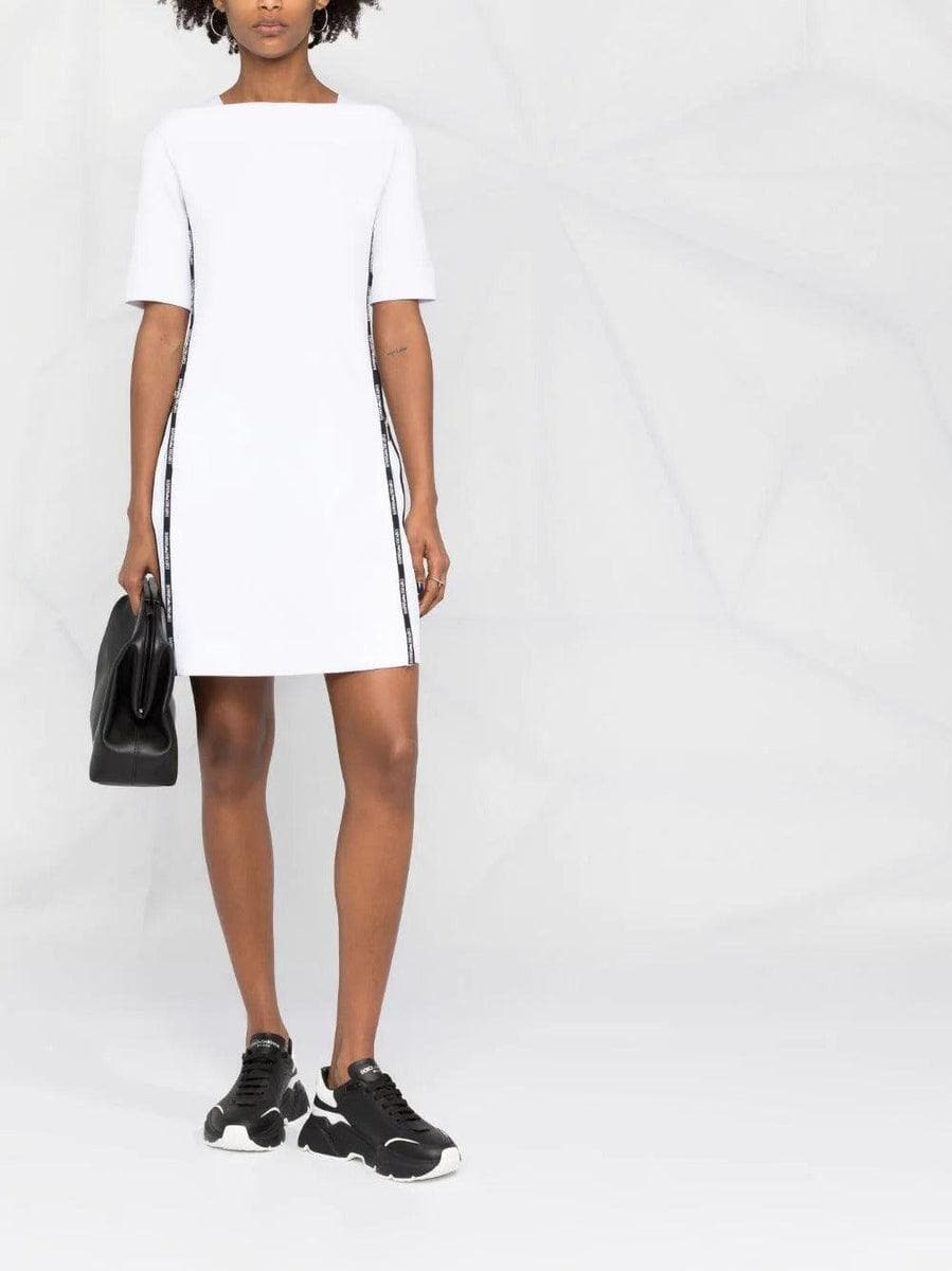 EMPORIO ARMANI - Abito in double jersey con zip e tape logato - Vittorio Citro Boutique