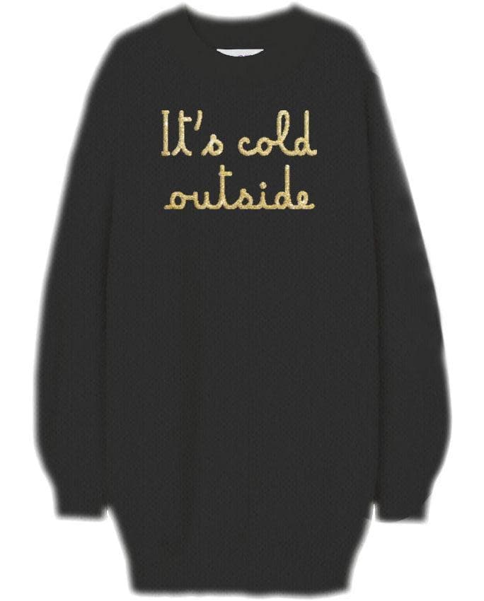 Abito in maglia spazzolata con ricamo It's cold outside - Vittorio Citro Boutique