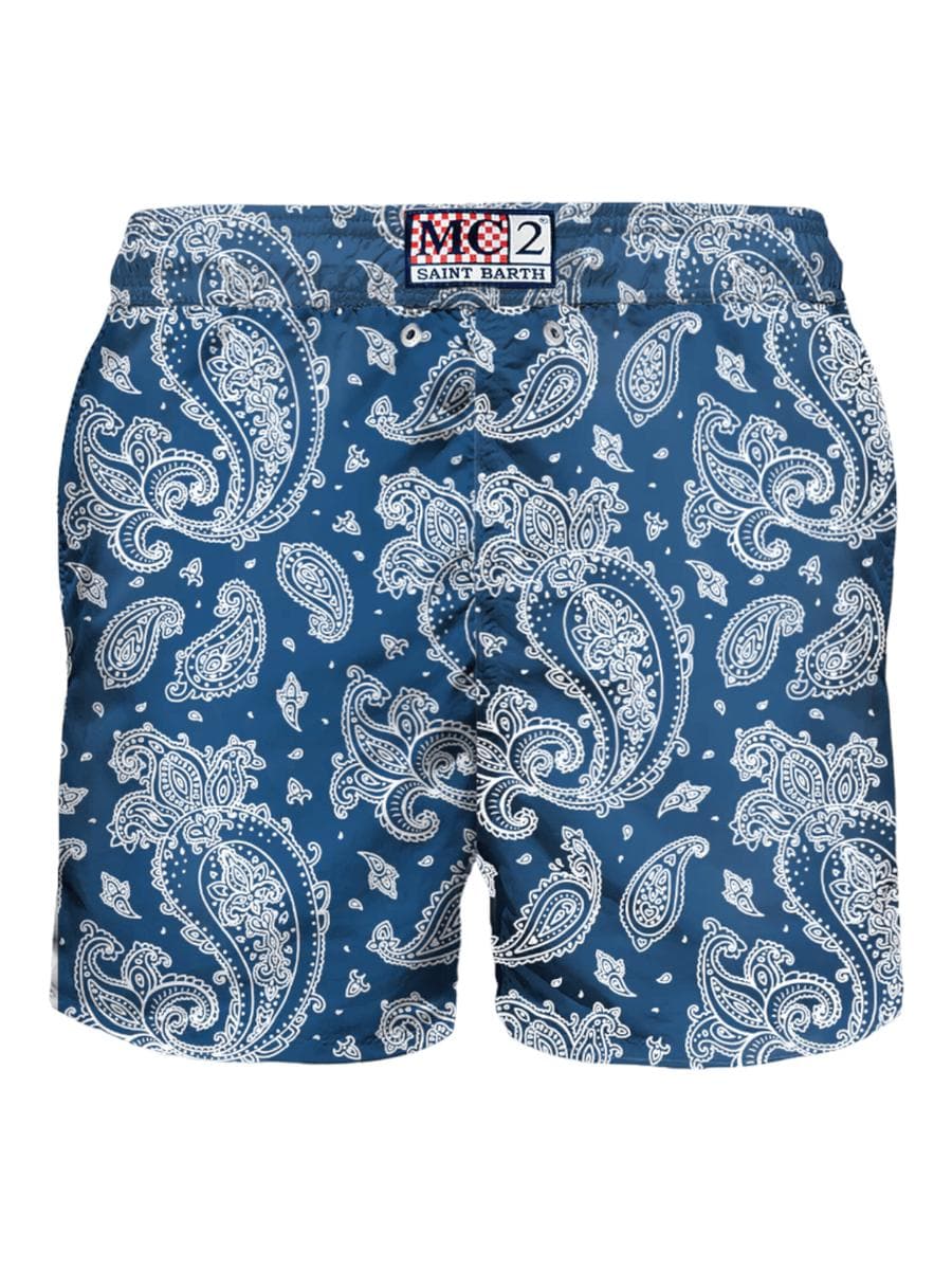 Costume mare paisley blu e bianco - Vittorio Citro Boutique
