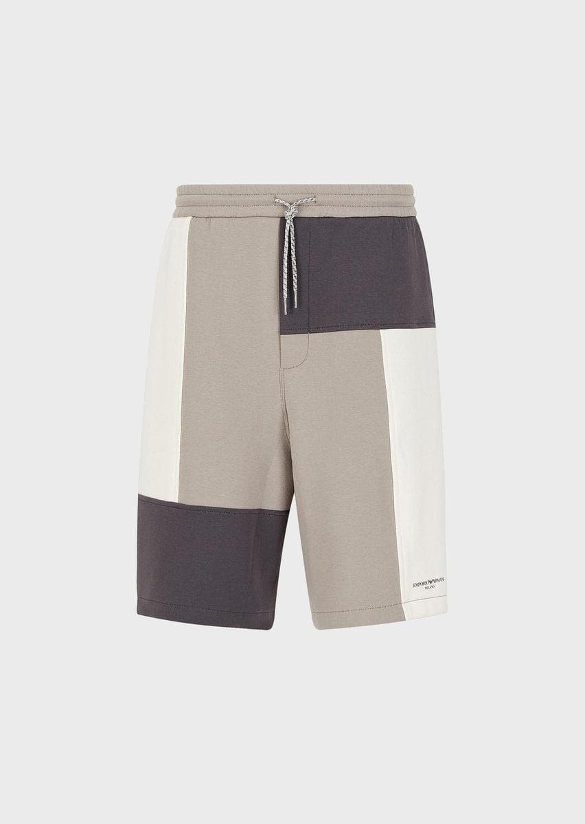 EMPORIO ARMANI - Bermuda con coulisse in jersey color-block - Vittorio Citro Boutique