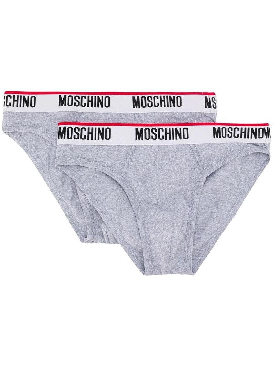 MOSCHINO - Set di 2 slip in jersey di cotone con logo - Vittorio Citro Boutique