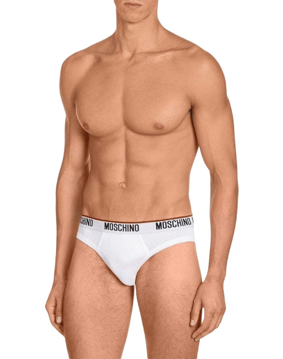 MOSCHINO - Set di 2 slip in jersey di cotone con logo - Vittorio Citro Boutique