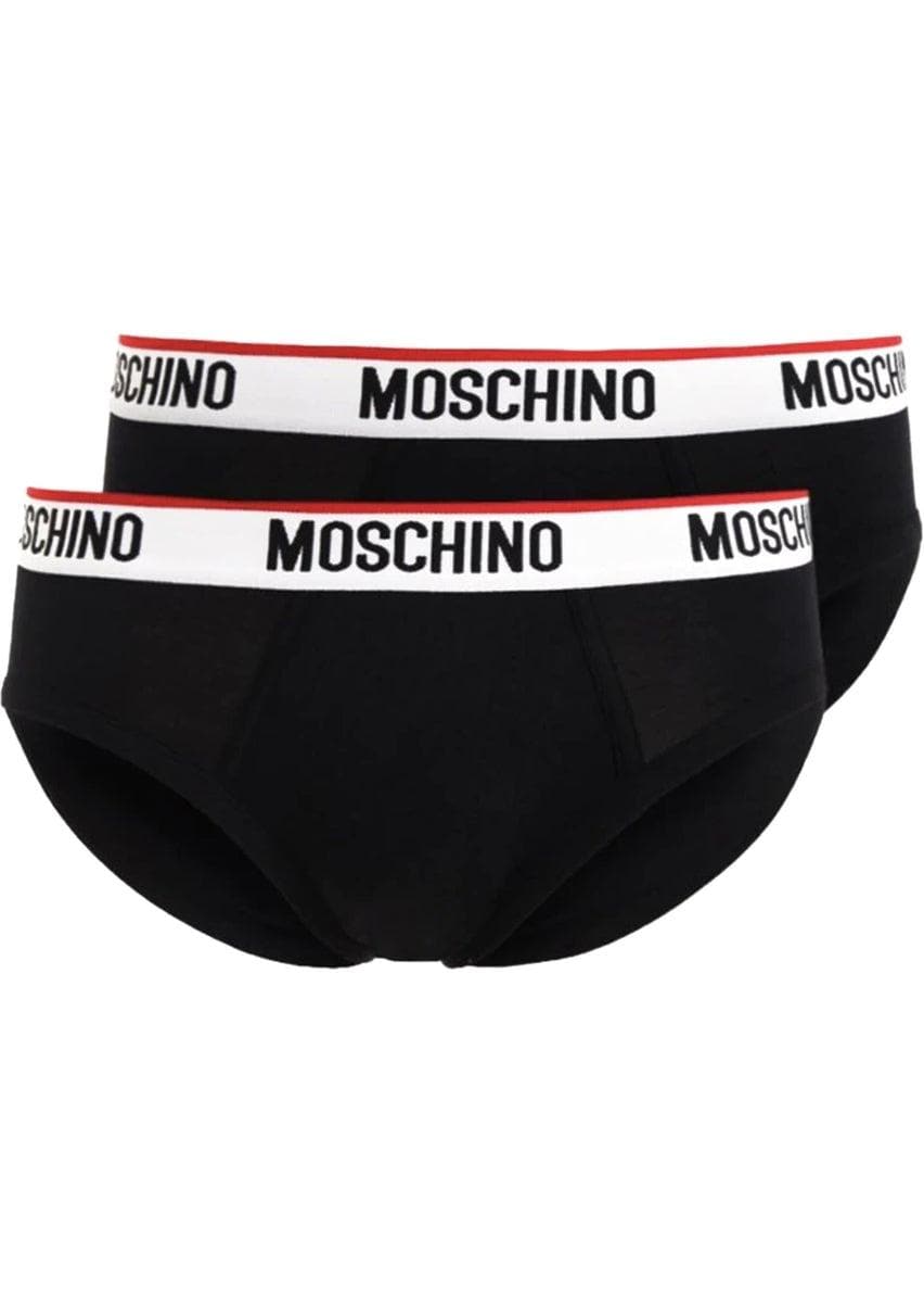MOSCHINO - Set di 2 slip in jersey di cotone con logo - Vittorio Citro Boutique