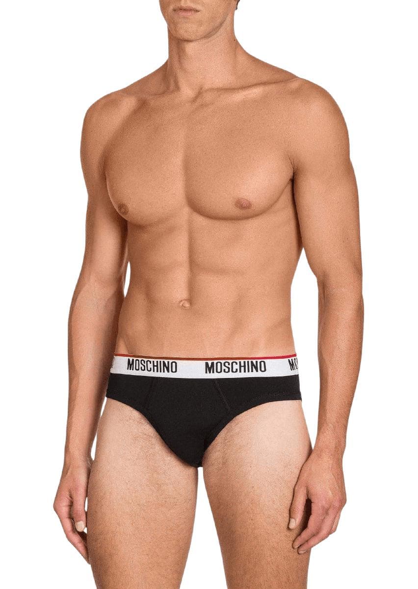 MOSCHINO - Set di 2 slip in jersey di cotone con logo - Vittorio Citro Boutique