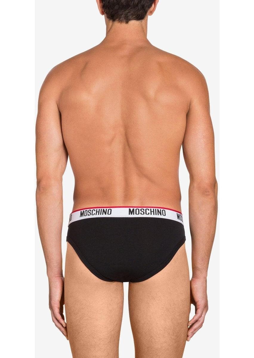 MOSCHINO - Set di 2 slip in jersey di cotone con logo - Vittorio Citro Boutique