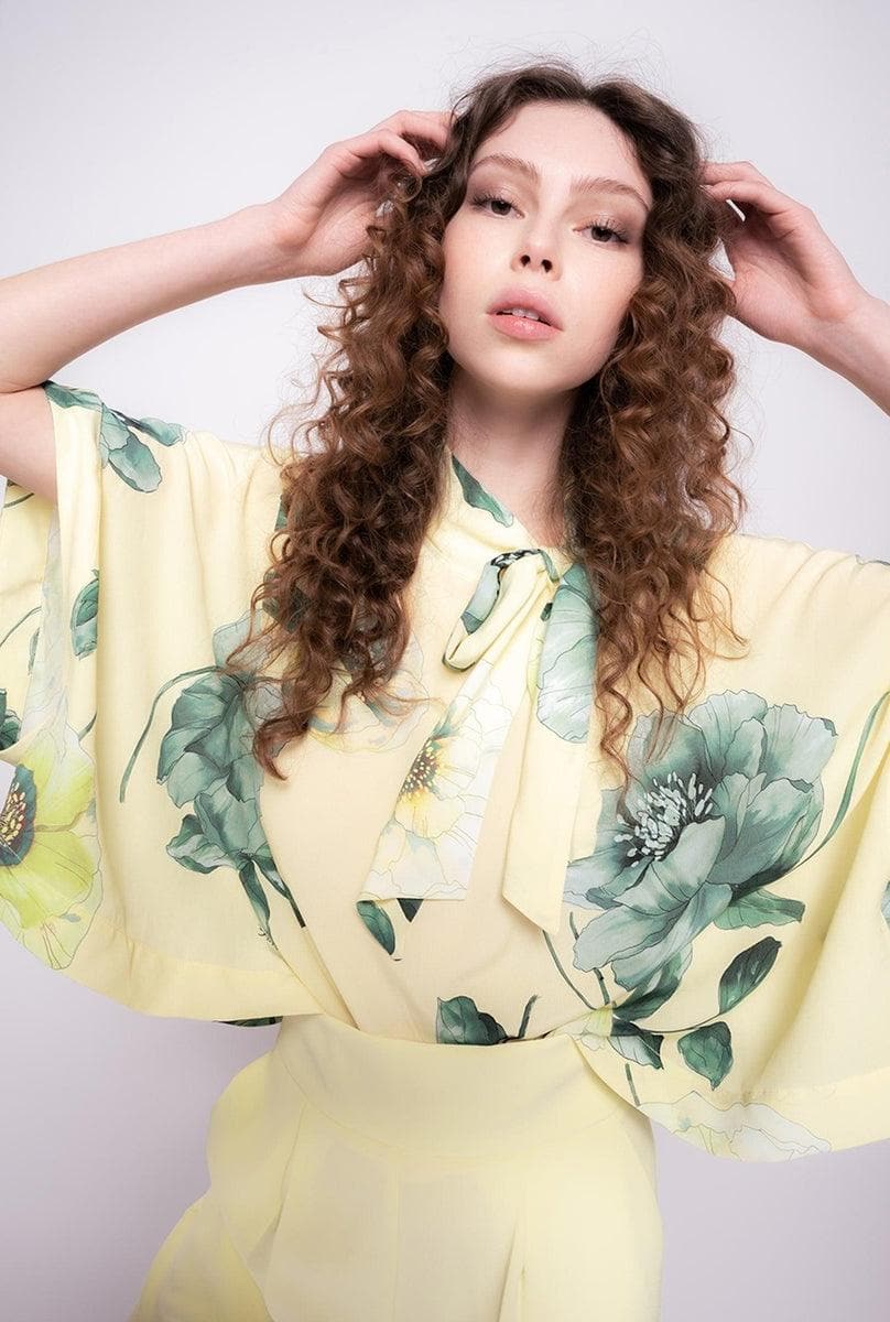 PINKO - Blusa corta con stampa rose - Vittorio Citro Boutique