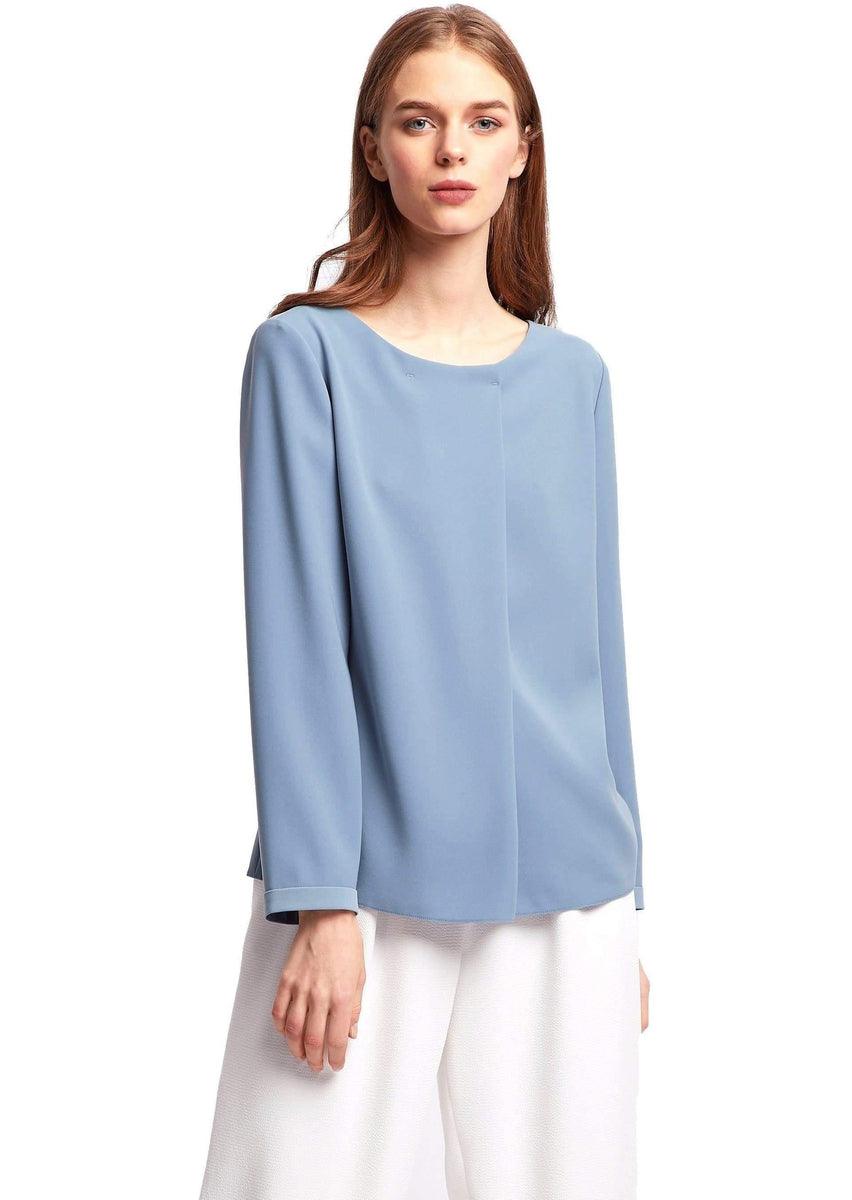 EMPORIO ARMANI - Blusa in poly con lembo di tessuto diagonale - Vittorio Citro Boutique