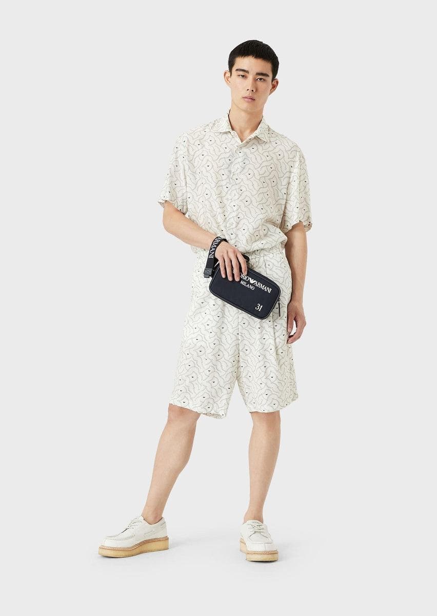 EMPORIO ARMANI - Camicia maniche corte in modal grafismo all over - Vittorio Citro Boutique