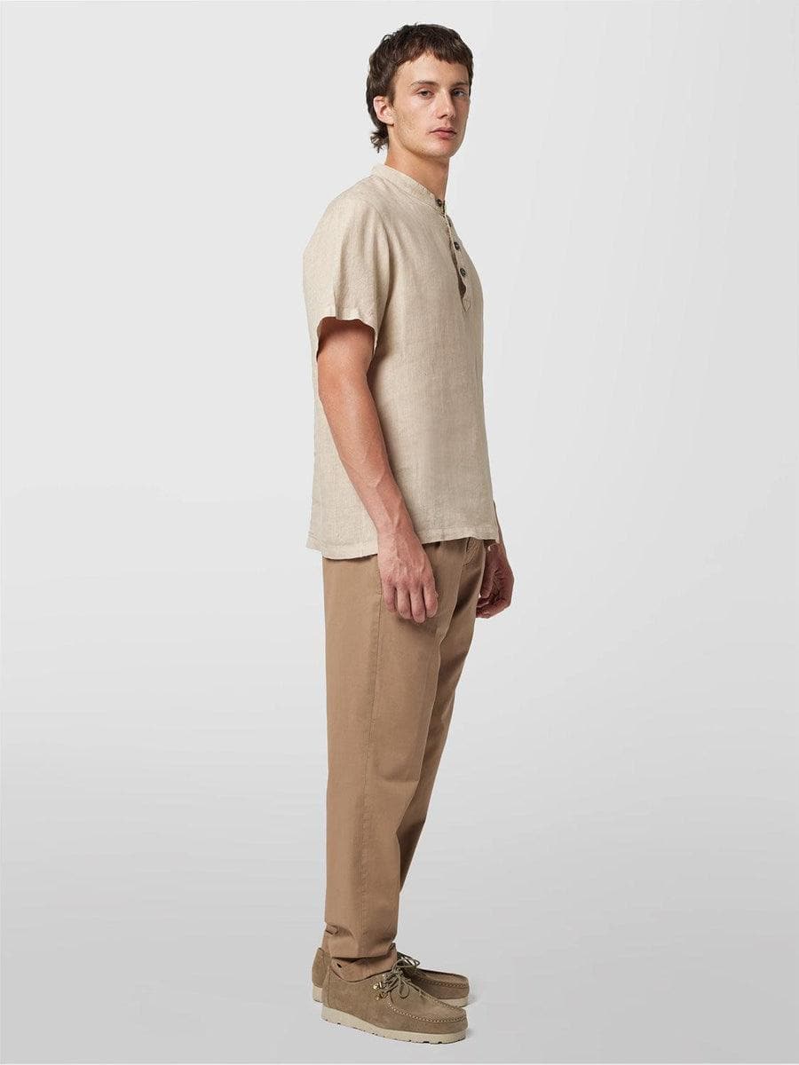 ALPHA STUDIO - Camicia serafino in lino navetta - Vittorio Citro Boutique