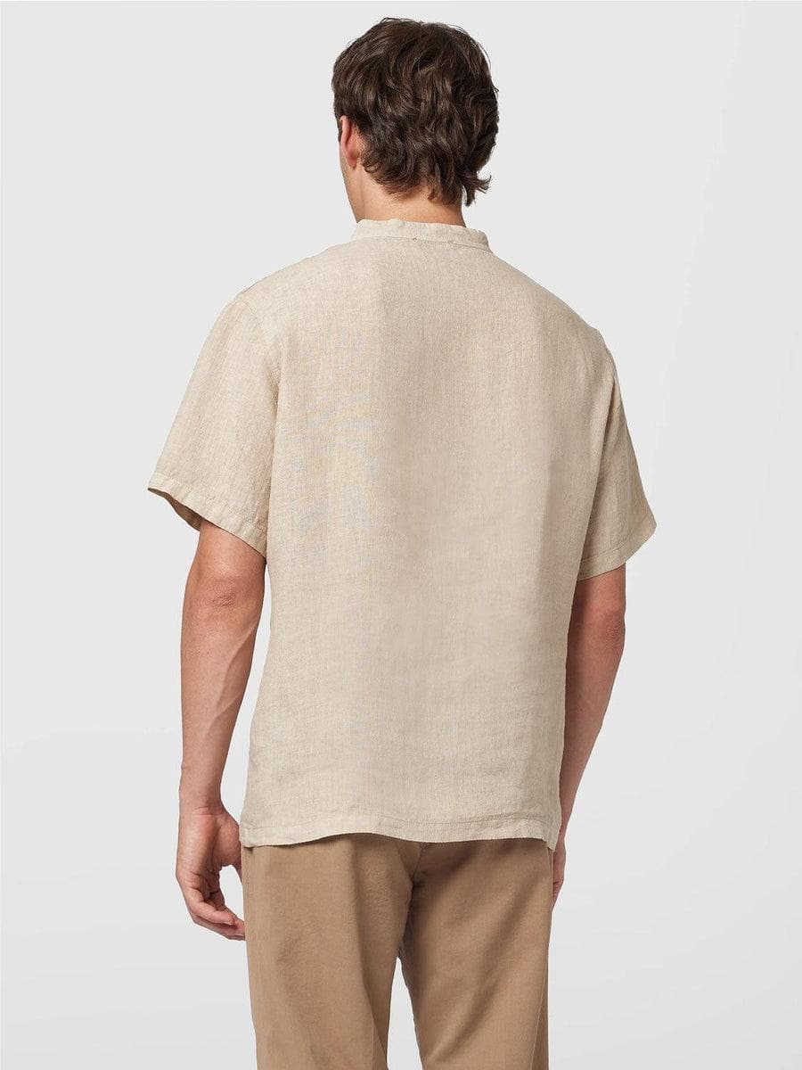 ALPHA STUDIO - Camicia serafino in lino navetta - Vittorio Citro Boutique