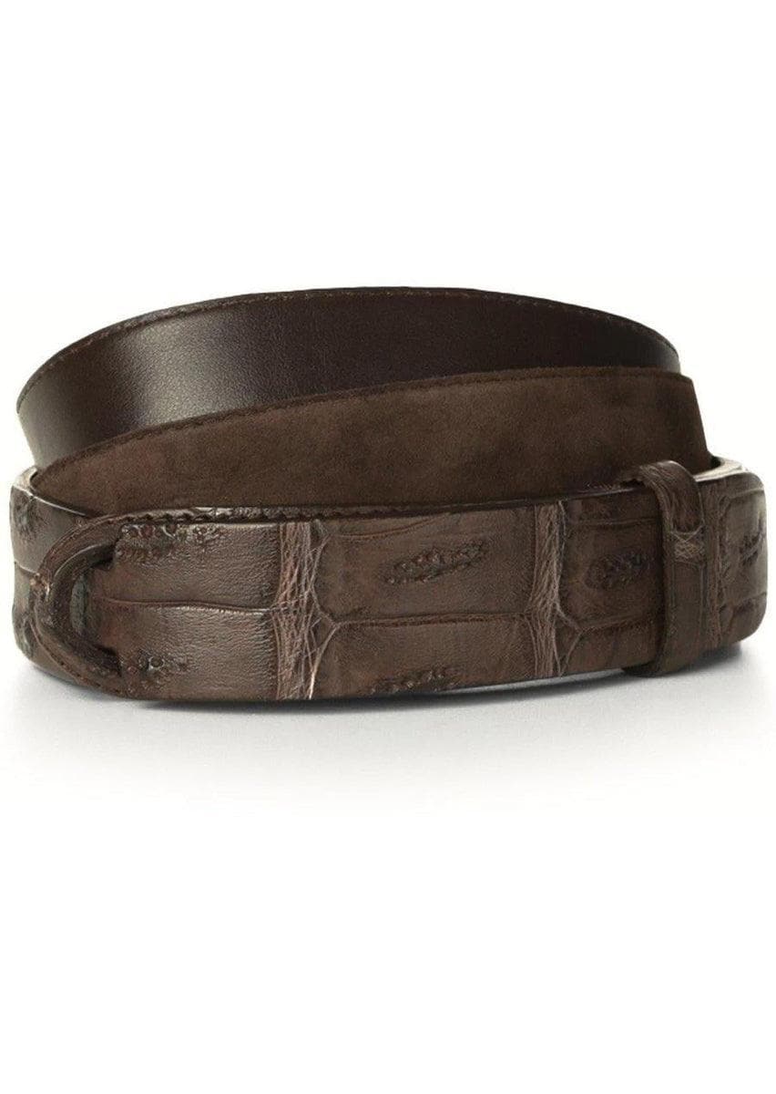 ORCIANI - Cintura nobuckle camoscio cocco in coccodrillo e camoscio - Vittorio Citro Boutique