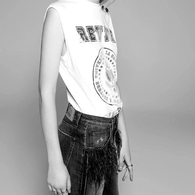 REVISE BLUE VIBES - Denim con piume - Vittorio Citro Boutique