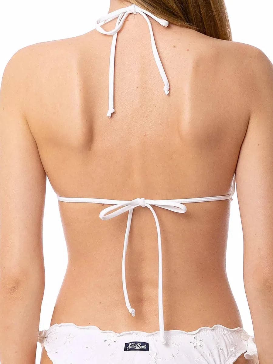 Bikini triangolo in sangallo bianco - Vittorio Citro Boutique