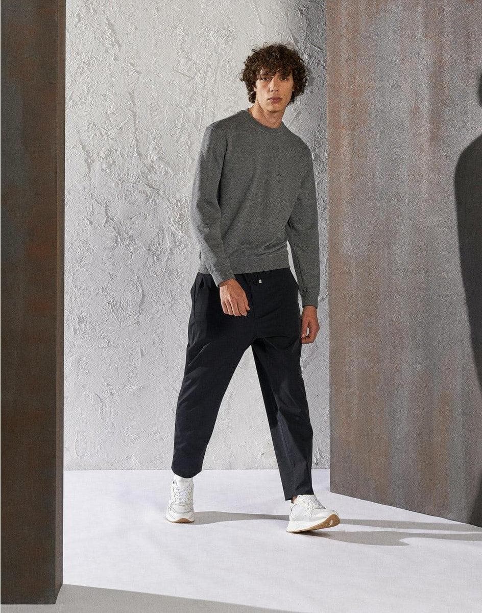 LARDINI - Felpa grigio melange in jersey - easy wear - Vittorio Citro Boutique