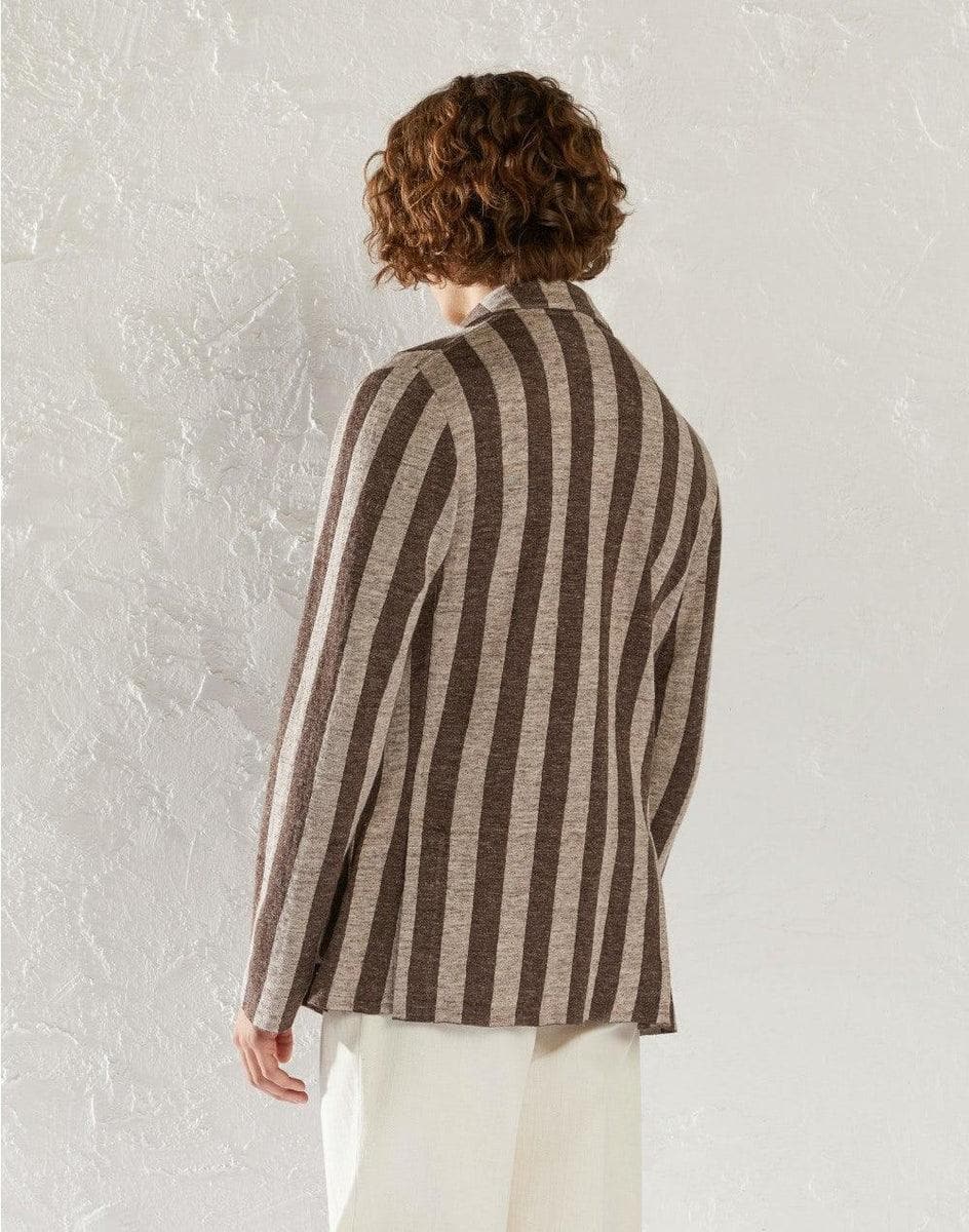 LARDINI - Giacca in maglia doppiopetto in lino melange - Vittorio Citro Boutique