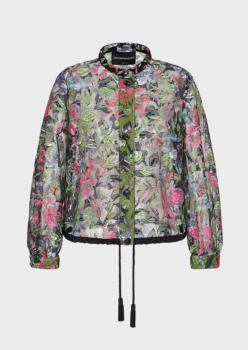 EMPORIO ARMANI - Giacca in tulle con ricamo floreale all over - Vittorio Citro Boutique