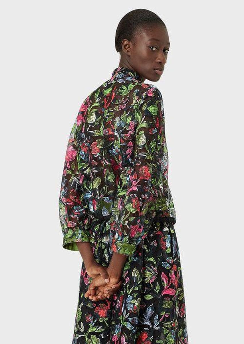 EMPORIO ARMANI - Giacca in tulle con ricamo floreale all over - Vittorio Citro Boutique