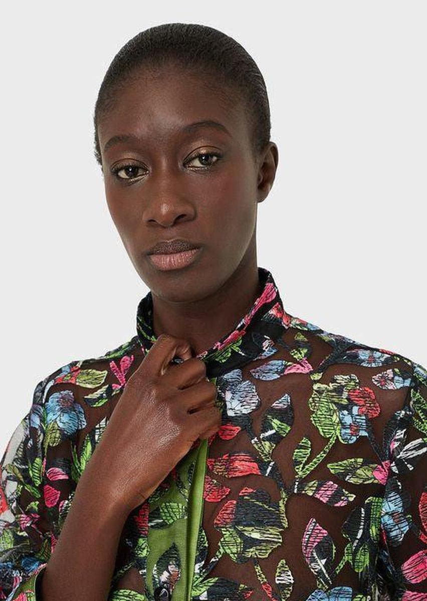 EMPORIO ARMANI - Giacca in tulle con ricamo floreale all over - Vittorio Citro Boutique