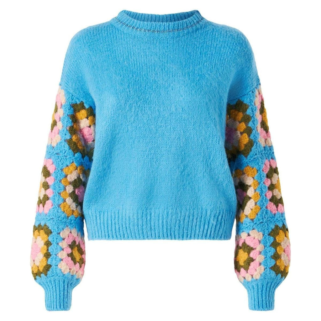 Girocollo donna ultra morbido con maniche fatte a mano crochet - Vittorio Citro Boutique
