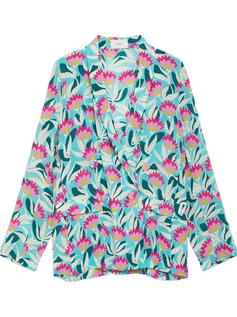 Giacca begonia print viscose - Vittorio Citro Boutique