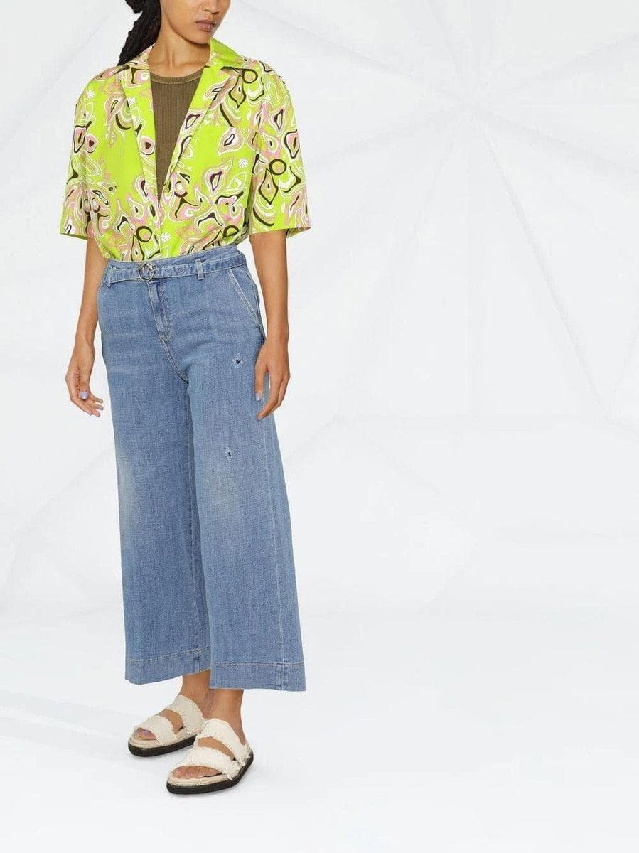 PINKO - Jeans crop con fibbia Love Birds - Vittorio Citro Boutique