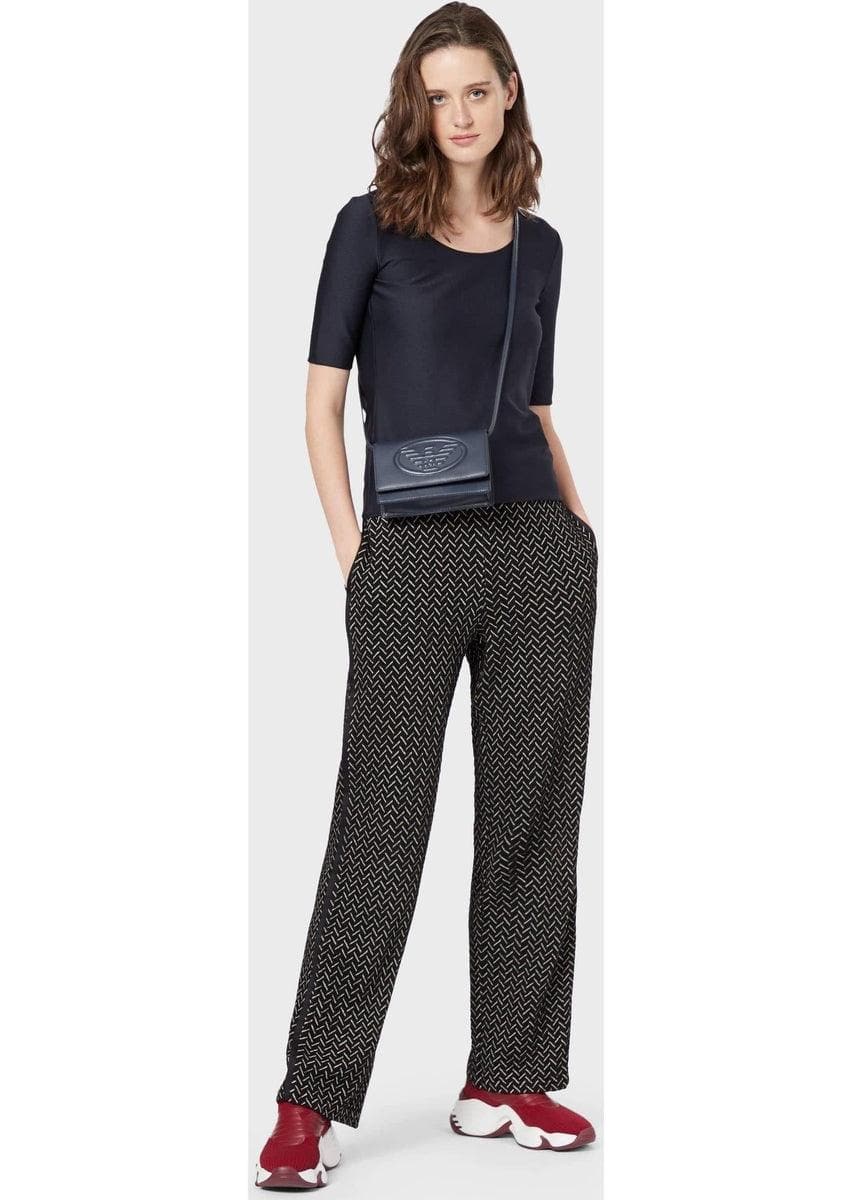 EMPORIO ARMANI - Maglia in tessuto barrè con motivo jacquard ad onde - Vittorio Citro Boutique