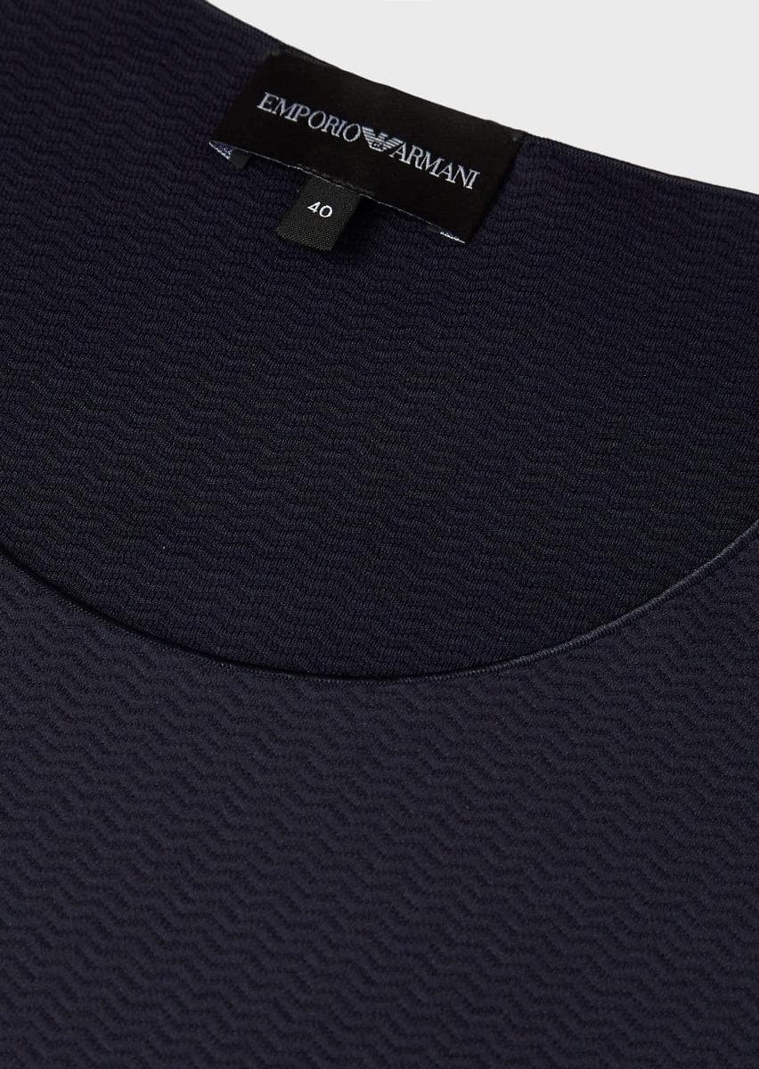 EMPORIO ARMANI - Maglia in tessuto barrè con motivo jacquard ad onde - Vittorio Citro Boutique