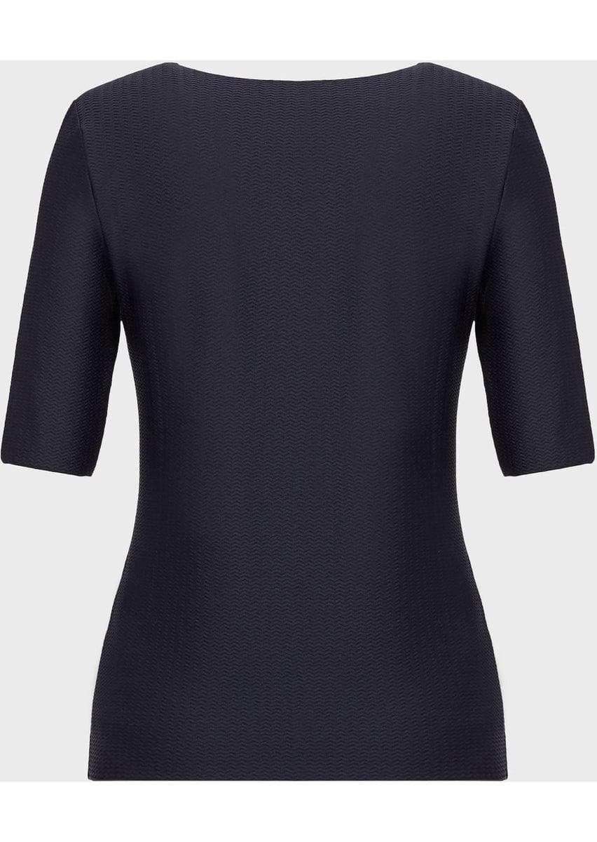EMPORIO ARMANI - Maglia in tessuto barrè con motivo jacquard ad onde - Vittorio Citro Boutique