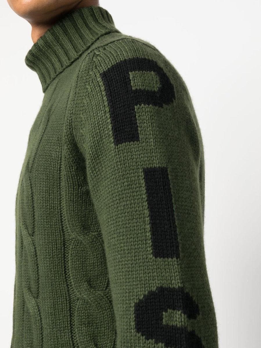 MC2 SAINT BARTH - Maglione dolcevita uomo a trecce con stampa - Vittorio Citro Boutique