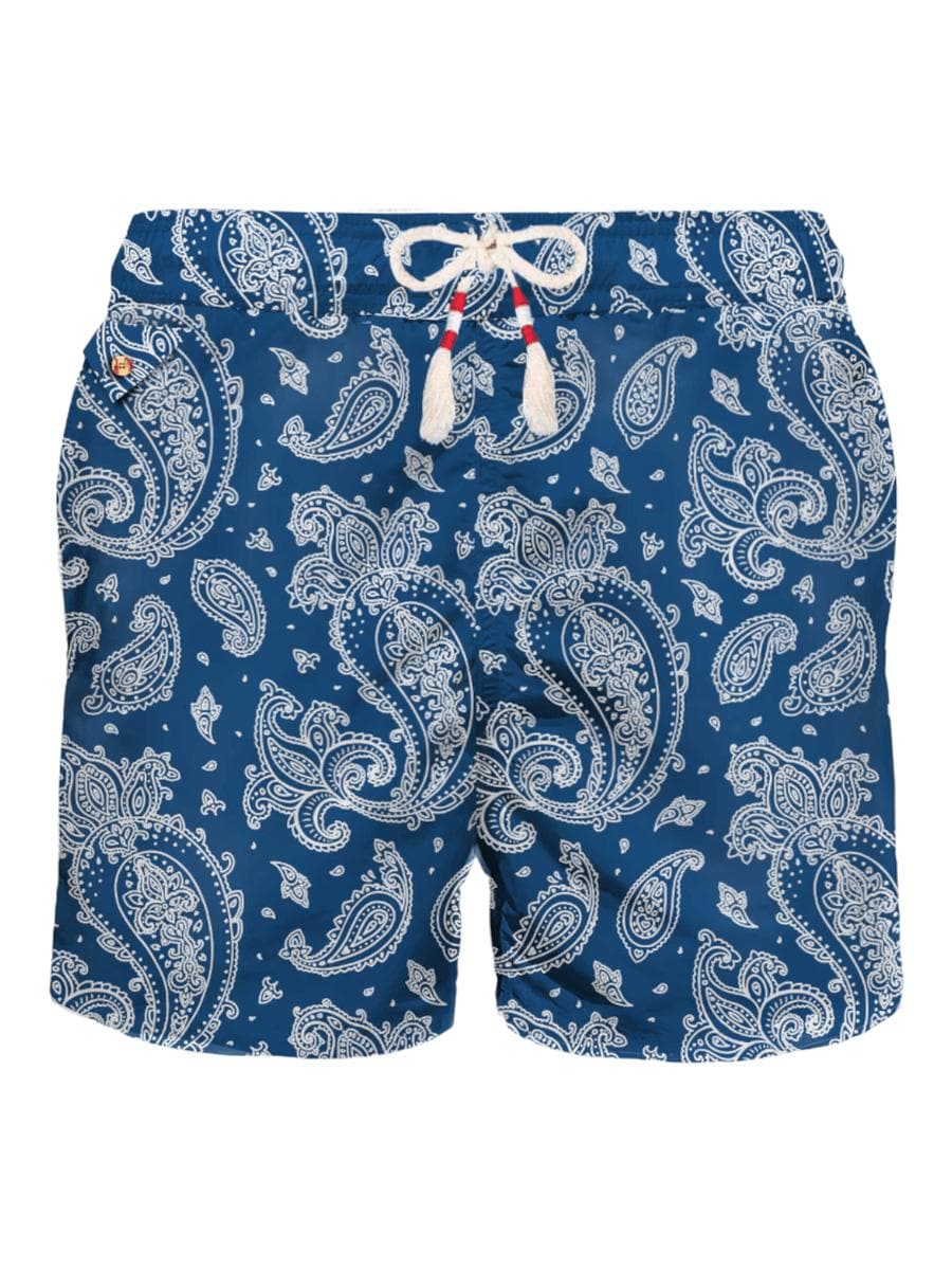Costume mare paisley blu e bianco - Vittorio Citro Boutique