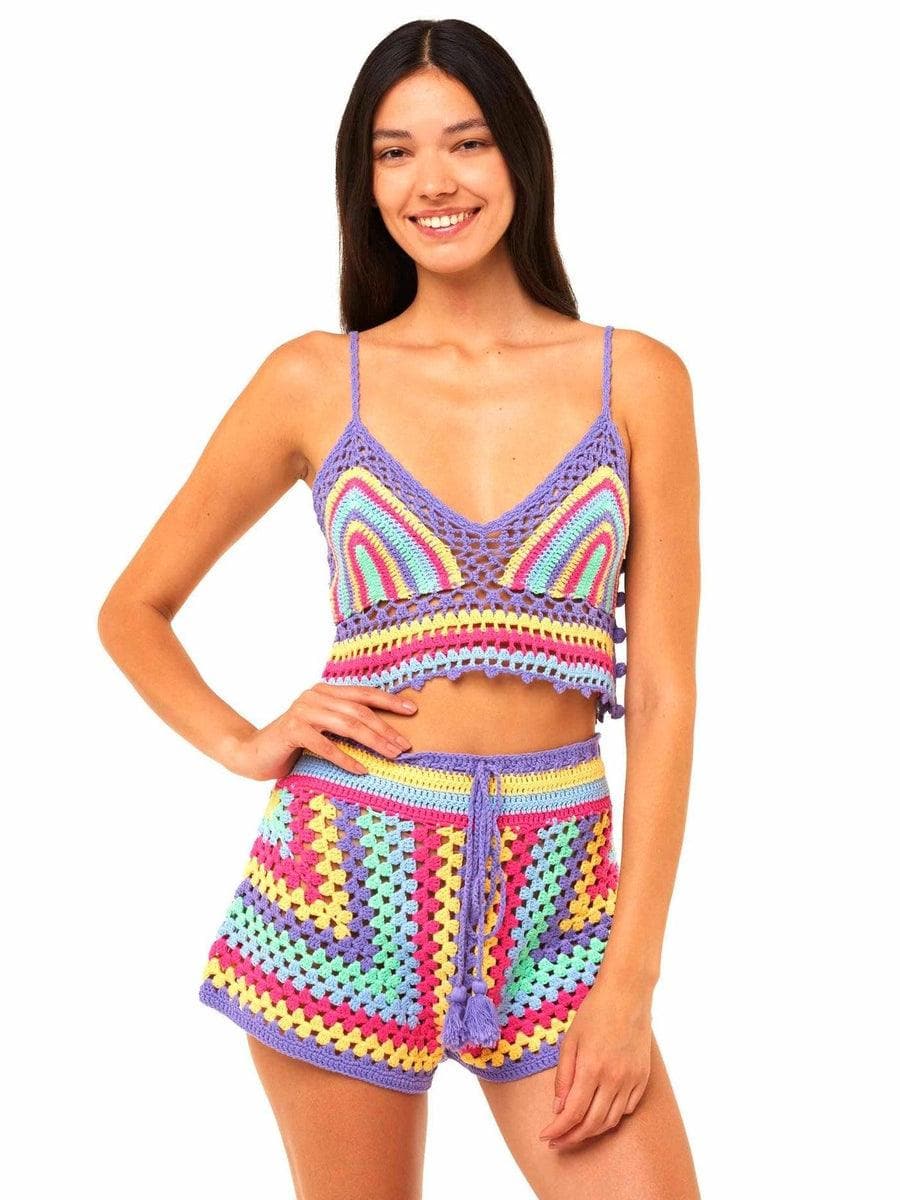 MC2 SAINT BARTH - Pantaloncini multicolore crochet - Vittorio Citro Boutique