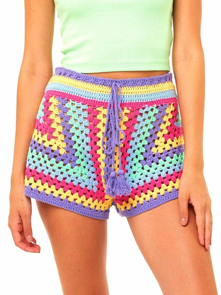 MC2 SAINT BARTH - Pantaloncini multicolore crochet - Vittorio Citro Boutique