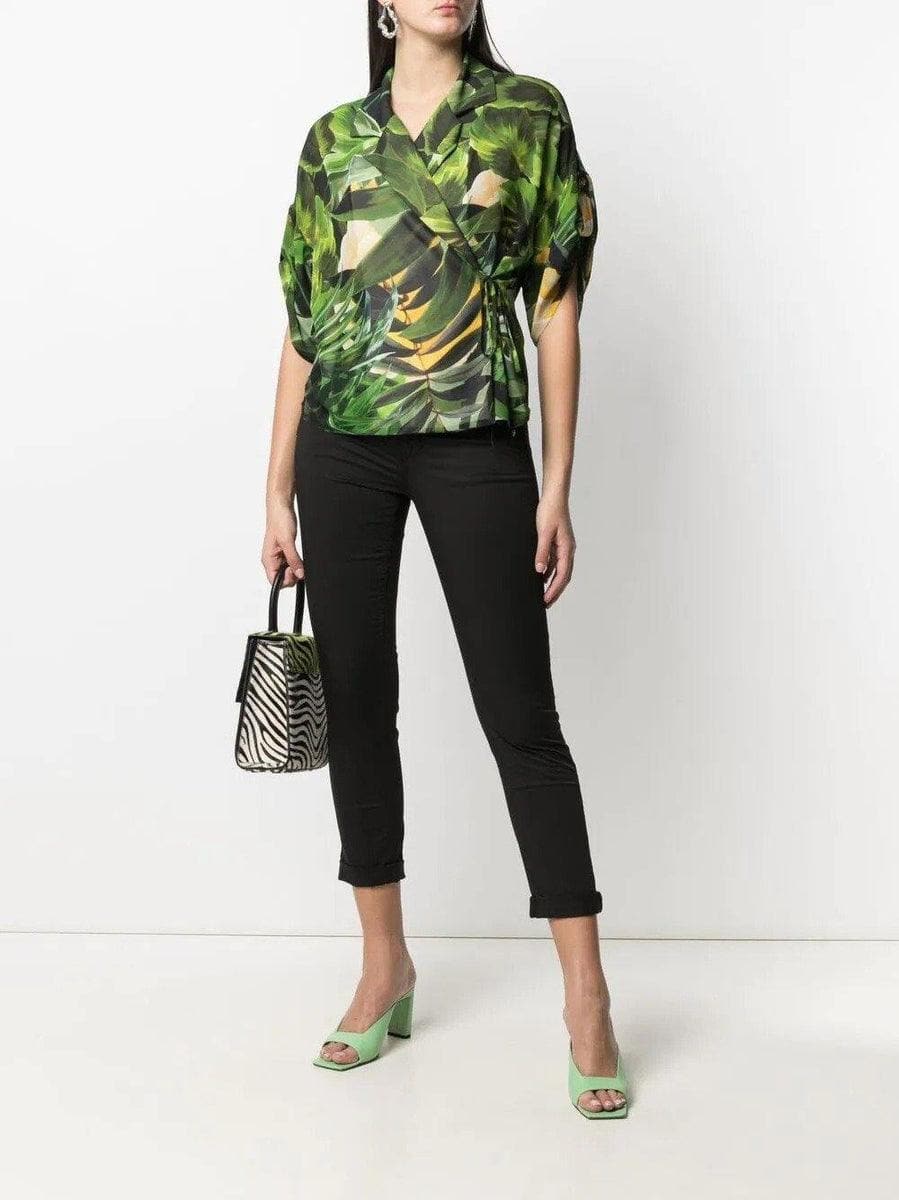 LIU-JO - Pantalone con tagli bottom up in raso stretch - Vittorio Citro Boutique