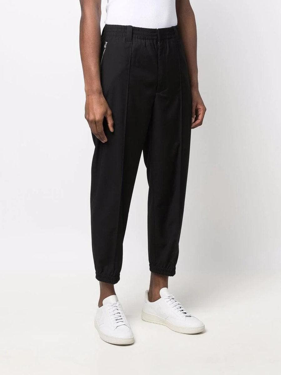 EMPORIO ARMANI - Pantaloni a vita elastica in twill tecnico mano soft - Vittorio Citro Boutique