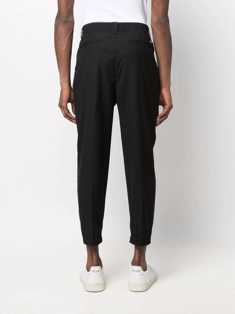 EMPORIO ARMANI - Pantaloni a vita elastica in twill tecnico mano soft - Vittorio Citro Boutique